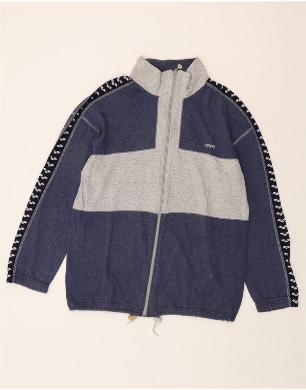 Arena Mens Graphic Tracksuit Top Jacket Small Blue Colourblock