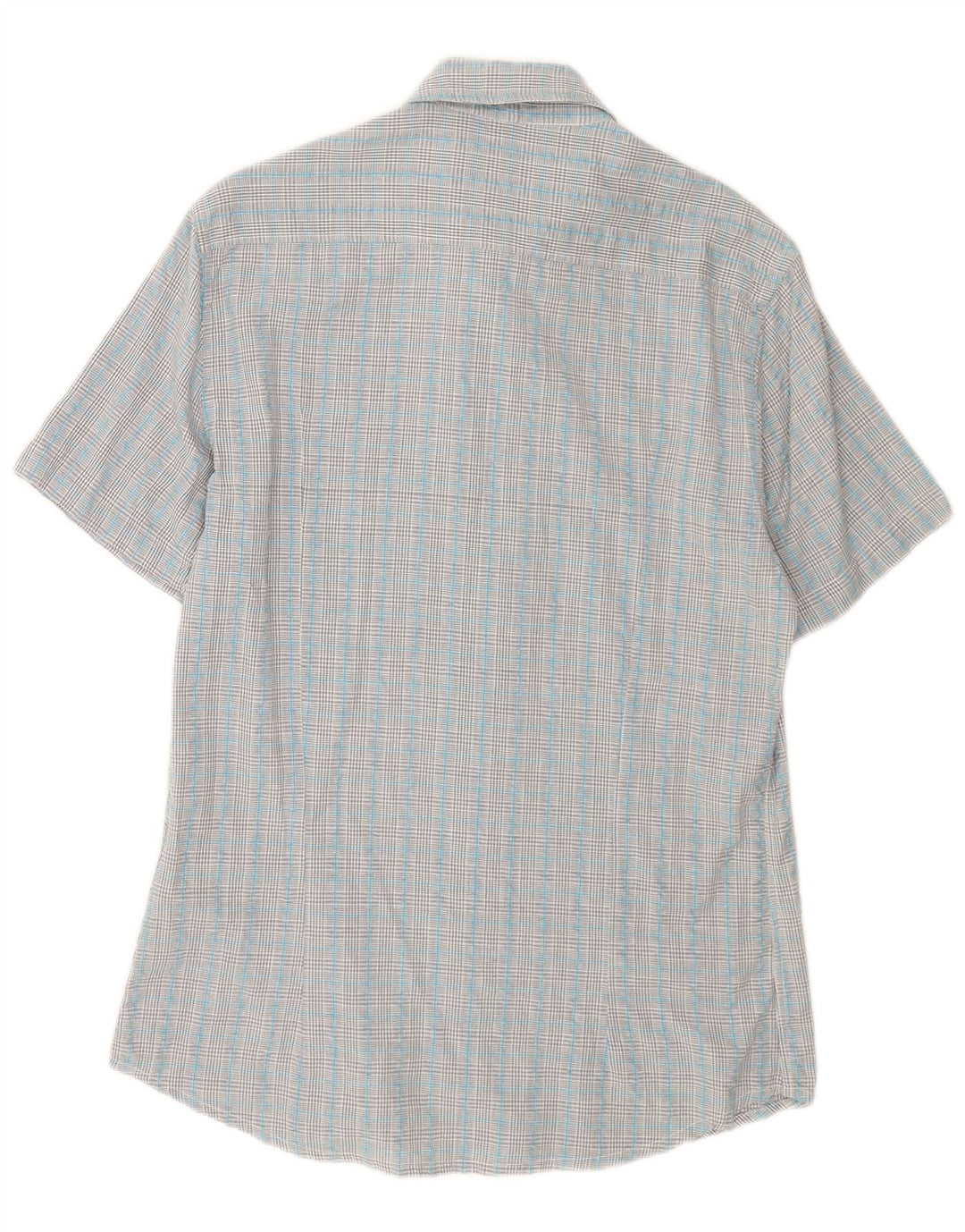 Kappa Mens Short Sleeve Shirt Medium Blue Check Cotton