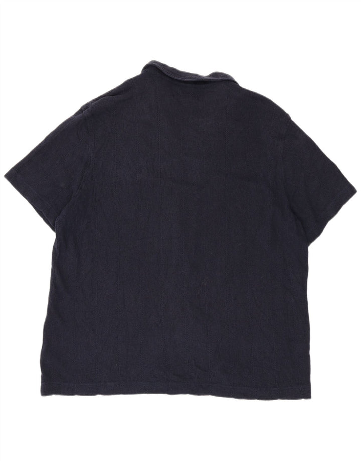 Marks & Spencer Mens Short Sleeve Shirt 2XL Navy Blue Cotton