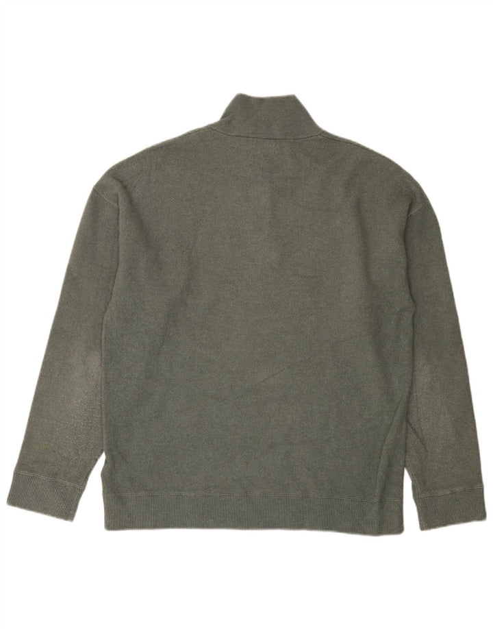 Massimo Dutti Mens Zip Neck Jumper Sweater Large Grey Viscose