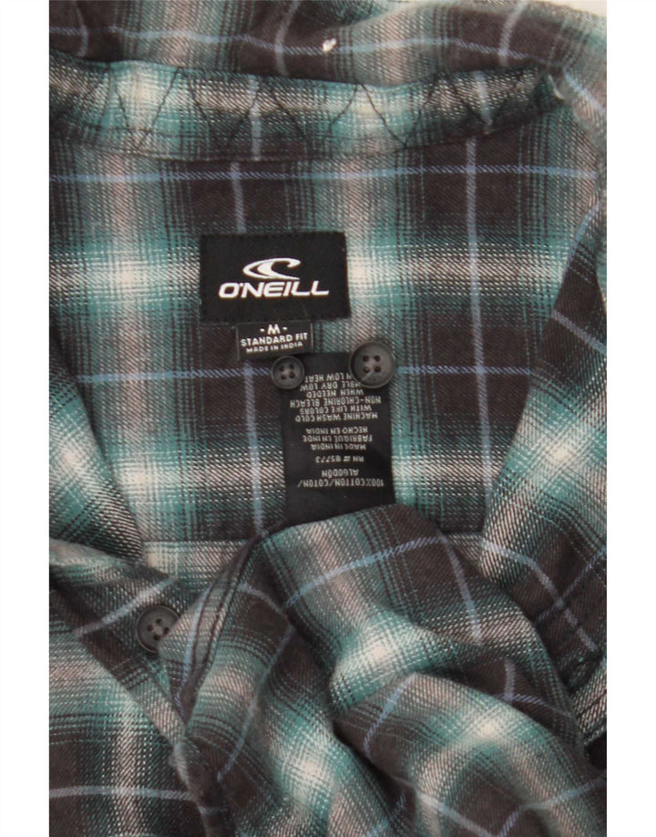 O'Neill Mens Standard Fit Flannel Shirt Medium Green Check Cotton