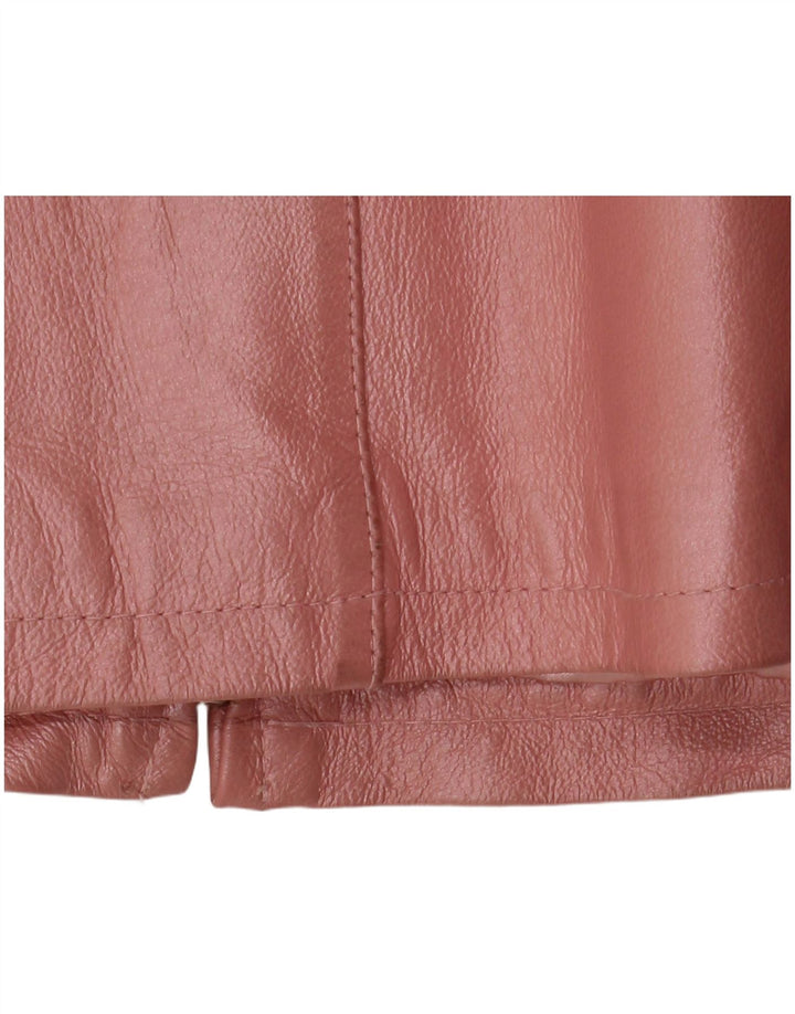 Vintage Womens Leather Jacket UK 18 XL Pink Leather