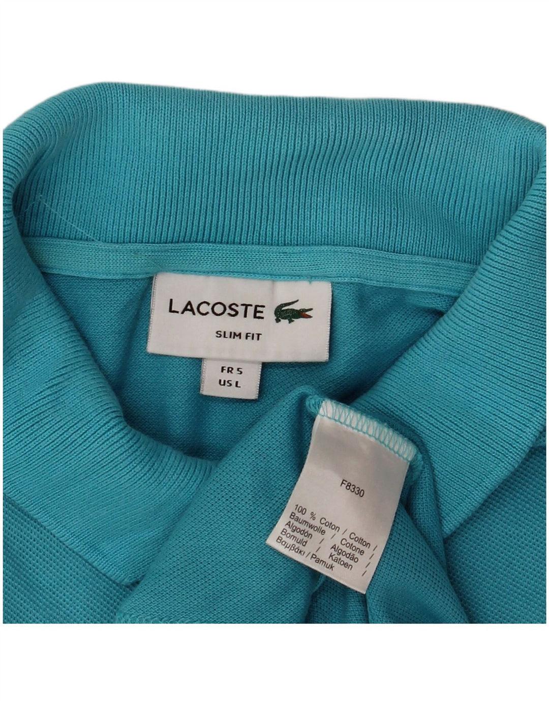 Lacoste Mens Slim Fit Polo Shirt Size 5 Large Blue Cotton