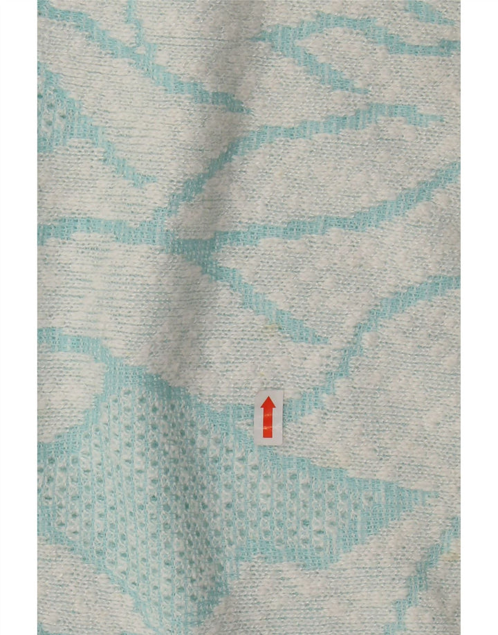 VINTAGE Womens Crew Neck Jumper Sweater IT 50 XL Turquoise Colourblock