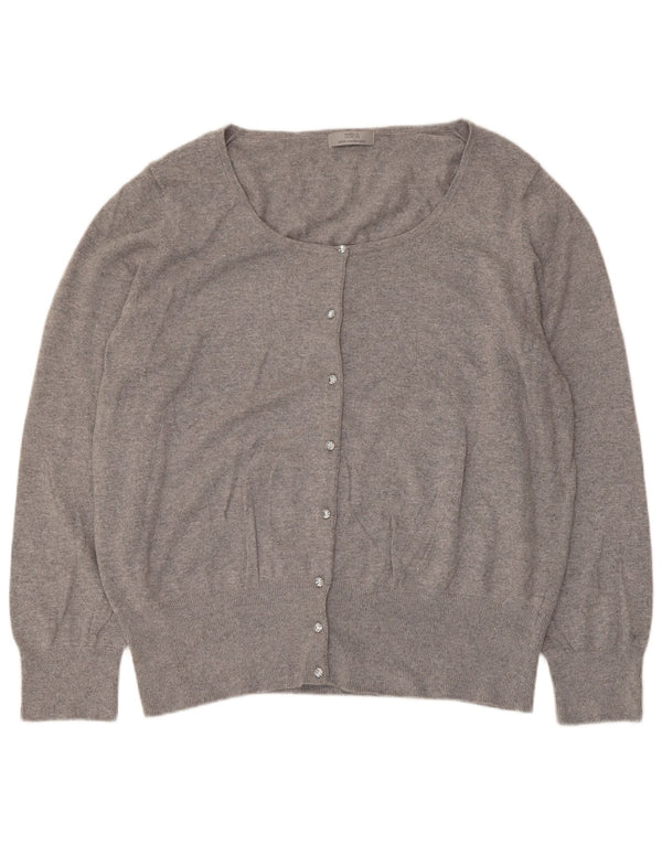 MARKS & SPENCER Womens Cardigan Sweater UK 26/28 5XL Grey Viscose