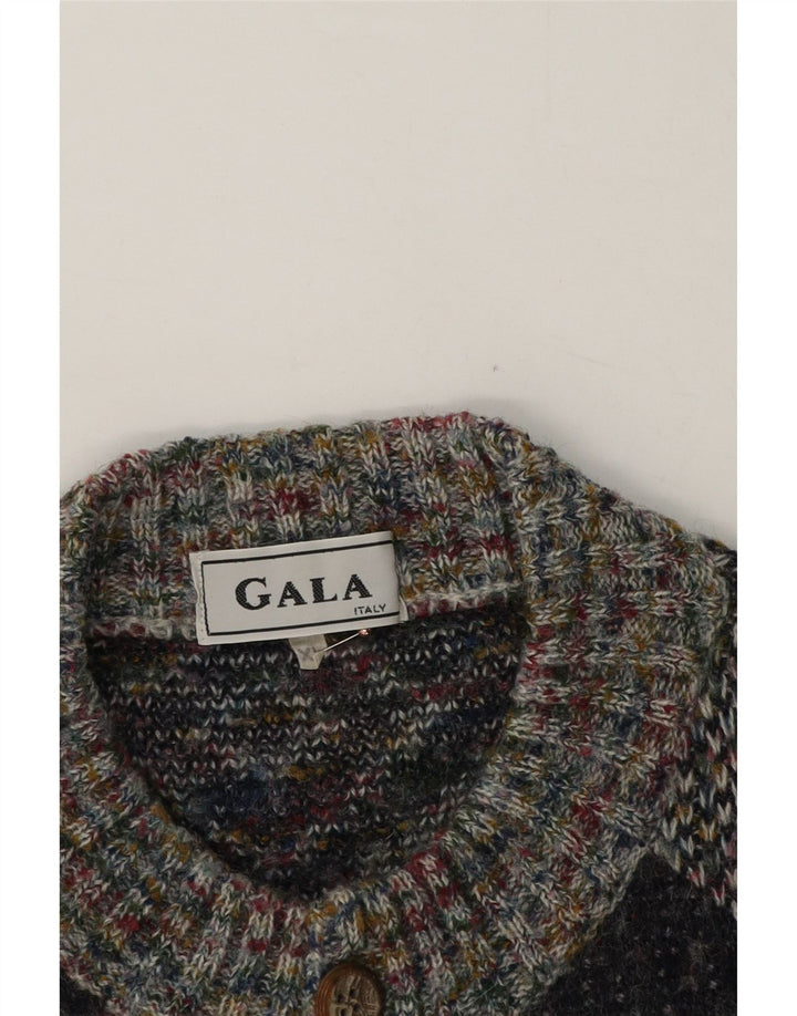 Gala Mens Cardigan Sweater XL Grey Geometric
