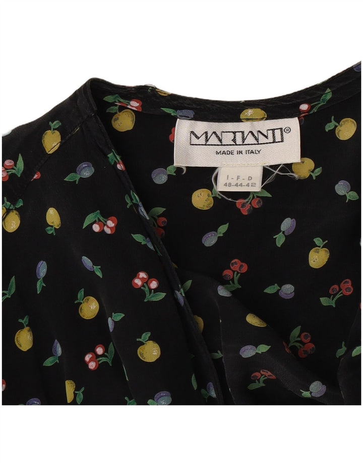 Vintage Womens Abstract Pattern Blouse Top IT 48 XL Black