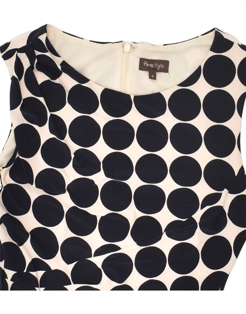 PHASE EIGHT Womens Sheath Dress UK 8 Small Black Polka Dot Polyester | Vintage Phase Eight | Thrift | Second-Hand Phase Eight | Used Clothing | Messina Hembry 
