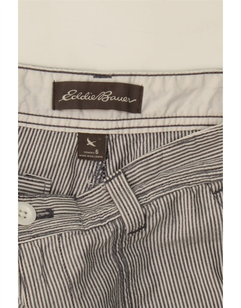 EDDIE BAUER Womens Chino Shorts US 6 Medium W32  Grey Pinstripe Cotton Vintage Eddie Bauer and Second-Hand Eddie Bauer from Messina Hembry 
