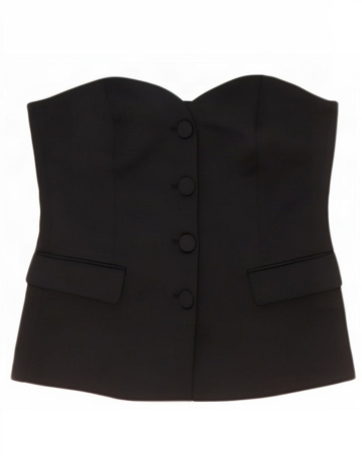 Zara Womens Strapless Top UK 14 Large Black