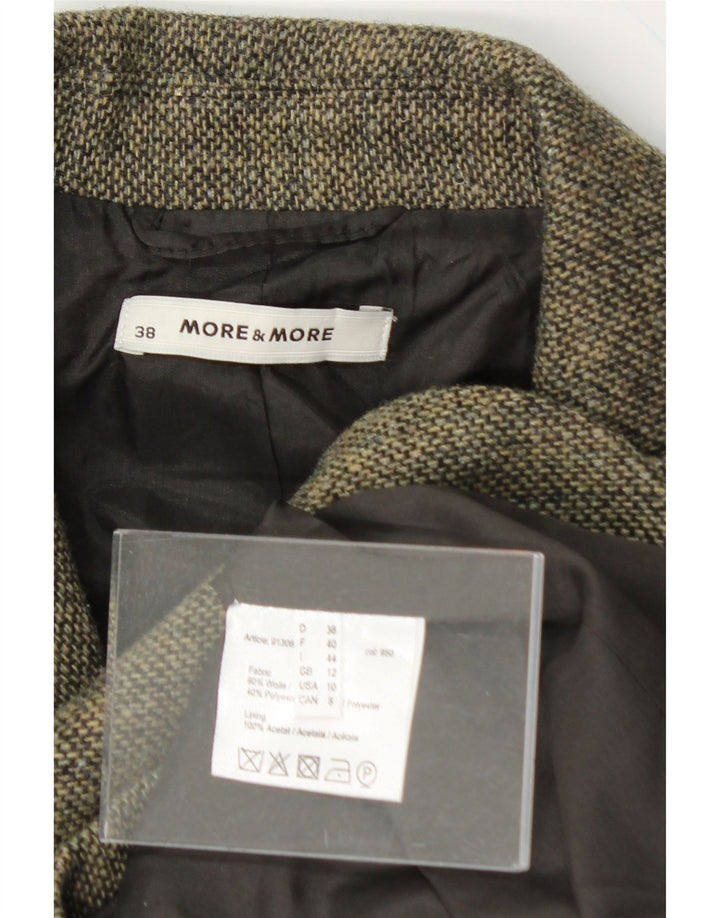 MORE & MORE  Womens Crop 4 Button Blazer Jacket UK 12 Medium  Green Wool Vintage MORE & MORE and Second-Hand MORE & MORE from Messina Hembry 