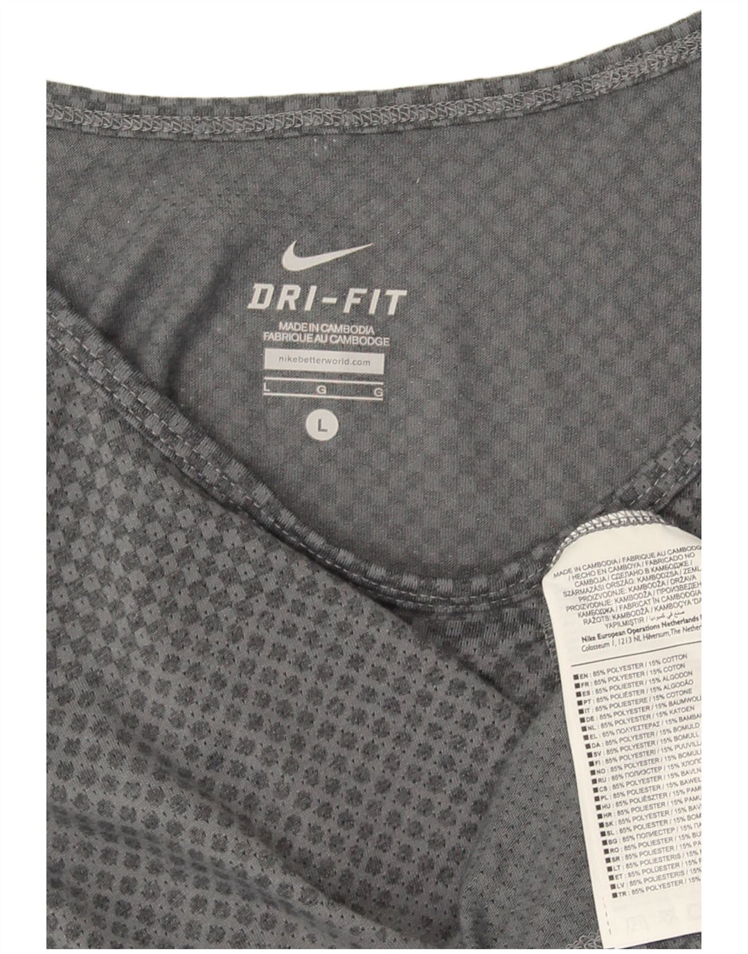 Nike Mens Dri Fit Vest Top Large Grey Striped Polyester