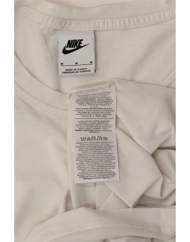 NIKE Mens Graphic T-Shirt Top Medium White Cotton