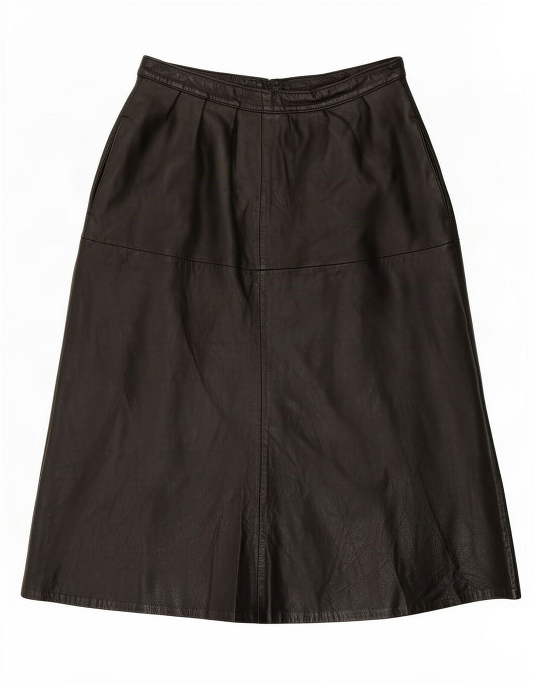 Vintage Womens Leather Skirt W28 Medium Black