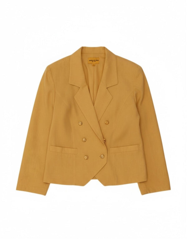 Vintage Womens Double Breasted Blazer Jacket IT 40 Small Yellow