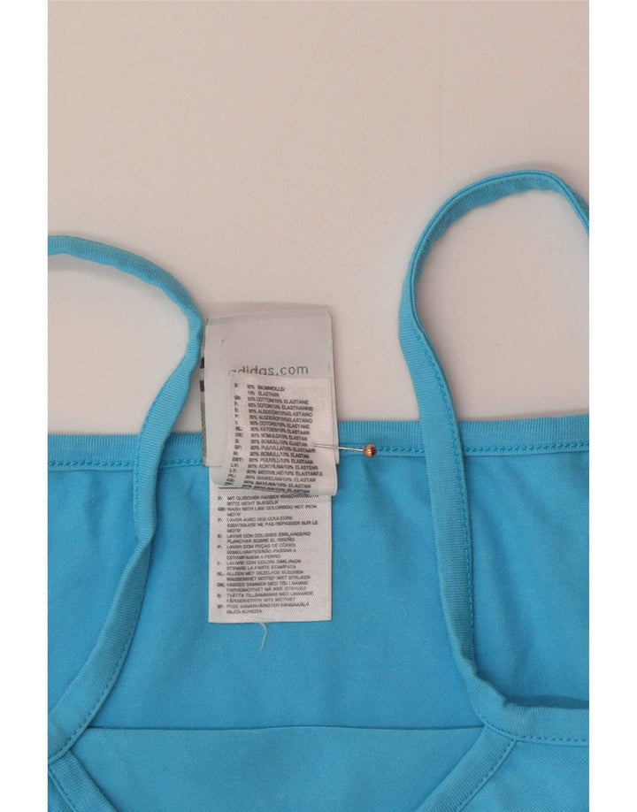 Adidas Womens Crop Cami Top UK 12 Medium Blue