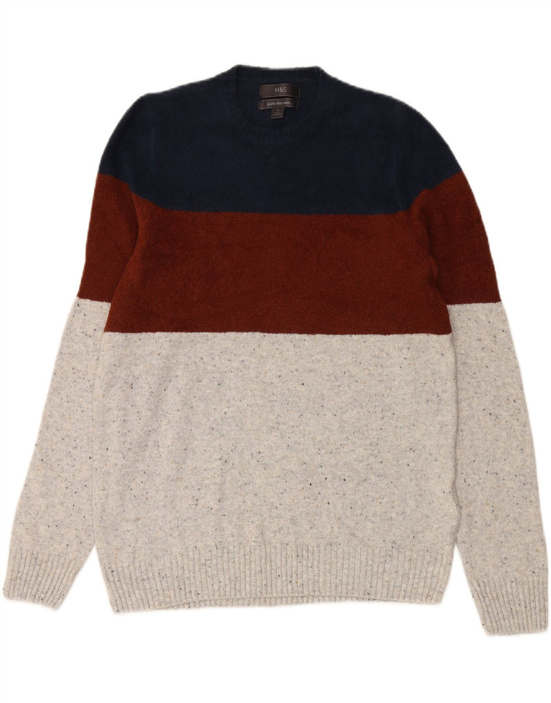MARKS & SPENCER Mens Crew Neck Jumper Sweater Medium Multicoloured Vintage Marks & Spencer and Second-Hand Marks & Spencer from Messina Hembry 
