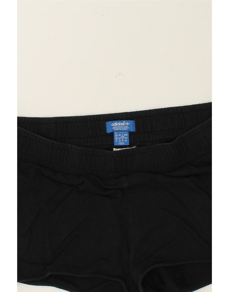 ADIDAS Womens Sport Shorts UK 16 Large Black | Vintage Adidas | Thrift | Second-Hand Adidas | Used Clothing | Messina Hembry 