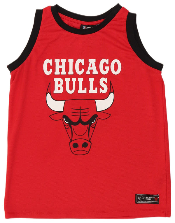 NBA Boys Chicago Bulls Graphic Vest Top 13-14 Years Red Colourblock