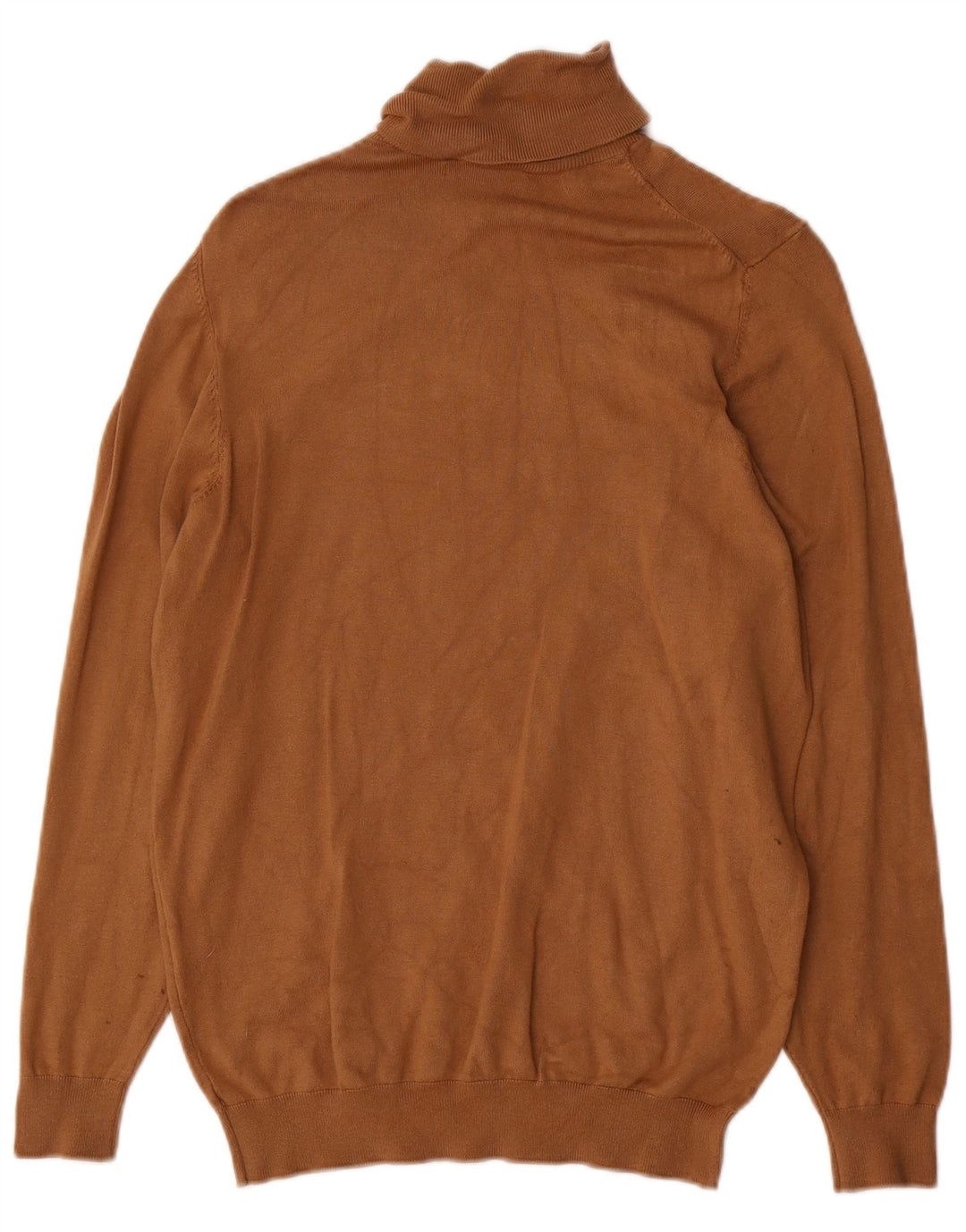 Zara Womens Roll Neck Jumper Sweater UK 10 Small Brown Viscose