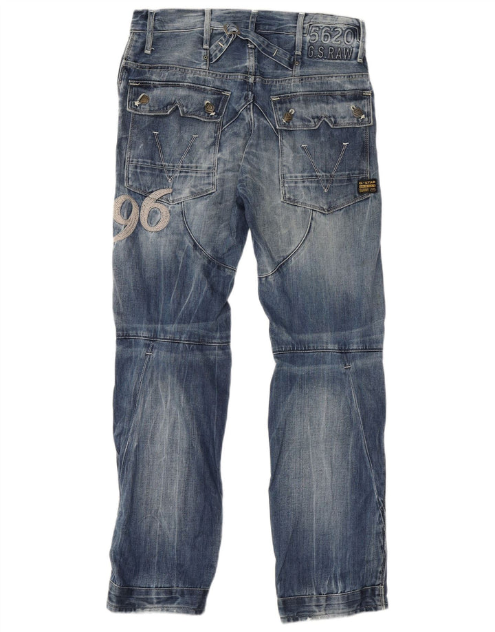G-Star Mens Graphic Straight Jeans W30 L32 Blue Cotton