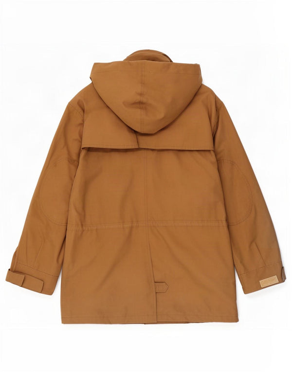 Lavenir Womens Hooded Oversized Parka Jacket UK 6 XS Beige Cotton