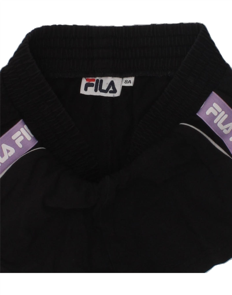 FILA Girls Graphic Sport Shorts 7-8 Years W22  Black Cotton | Vintage Fila | Thrift | Second-Hand Fila | Used Clothing | Messina Hembry 