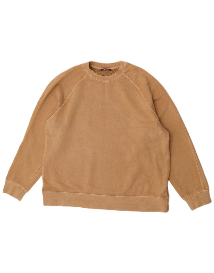 Zara Womens Oversized Sweatshirt Jumper UK 14 Medium Beige Cotton