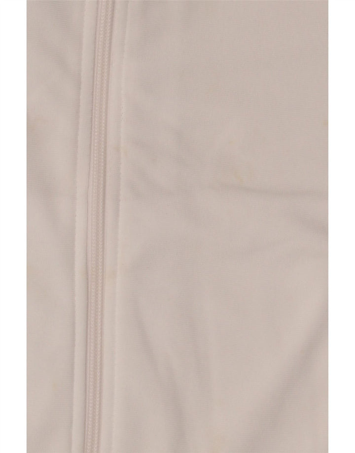 Adidas Boys Tracksuit Top Jacket 11-12 Years White Colourblock Polyester