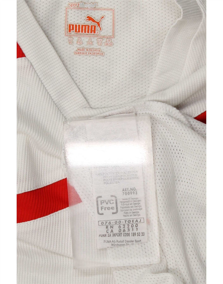 Puma Boys Graphic T-Shirt Top 11-12 Years White Colourblock Polyester