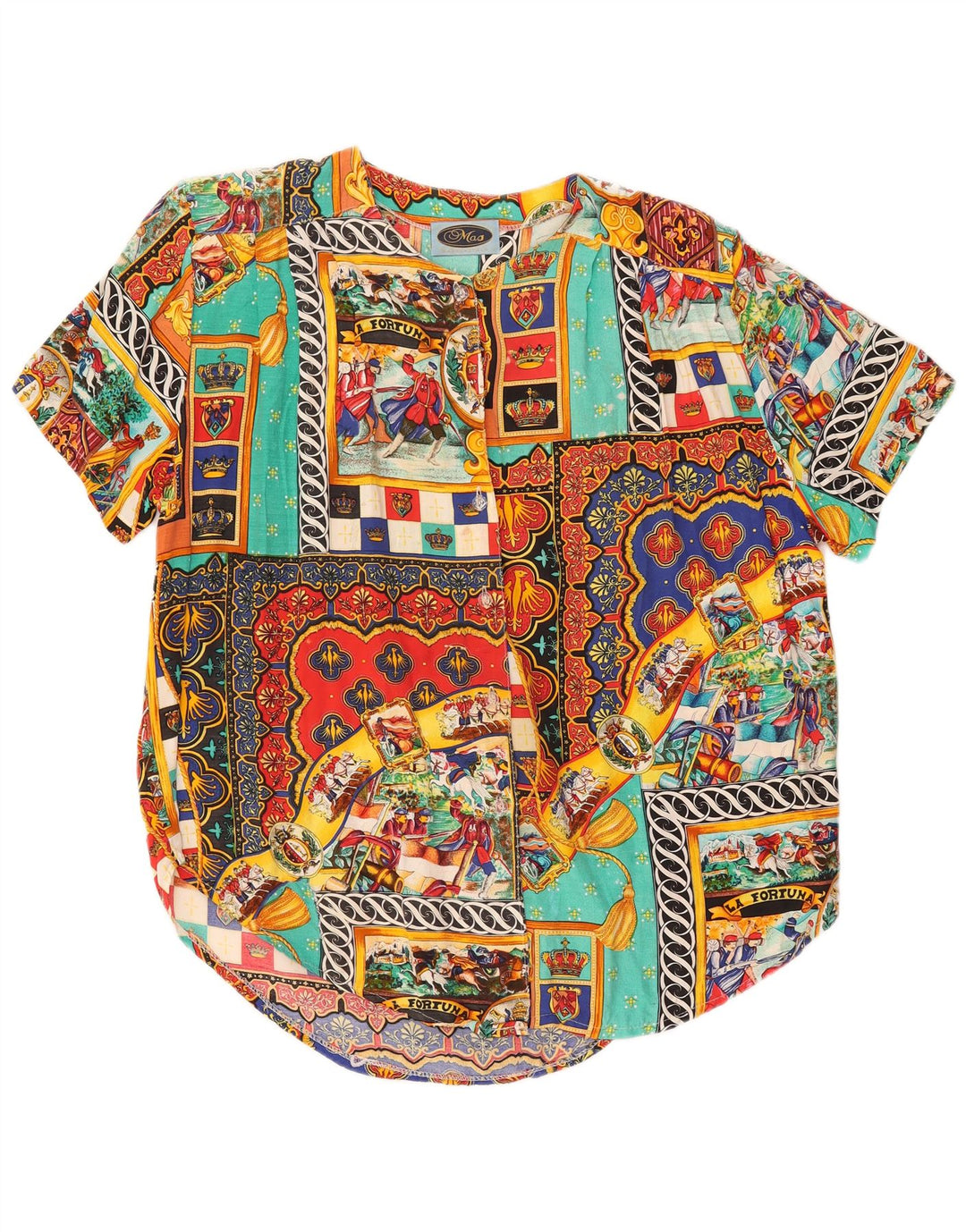 Mas Womens Abstract Pattern Shirt Blouse UK 20 2XL Multicoloured