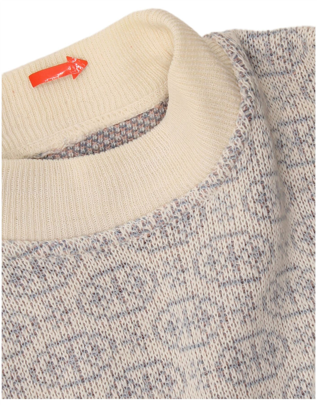 Vintage Mens Crew Neck Jumper Sweater Medium Blue Fair Isle