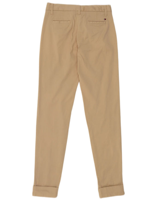 Tommy Hilfiger Womens Slim Suit Trousers US 2 XS W26 L32 Beige Cotton
