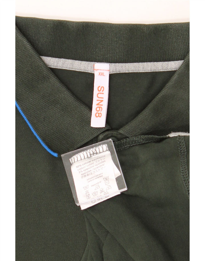 SUN68 Mens Polo Shirt 2XL Green Cotton Vintage Sun68 and Second-Hand Sun68 from Messina Hembry 