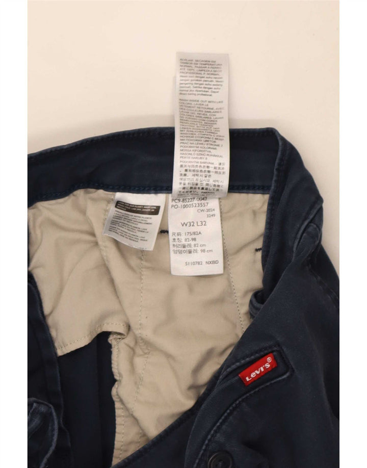Levi's Mens Slim Chino Trousers W32 L29 Navy Blue Cotton