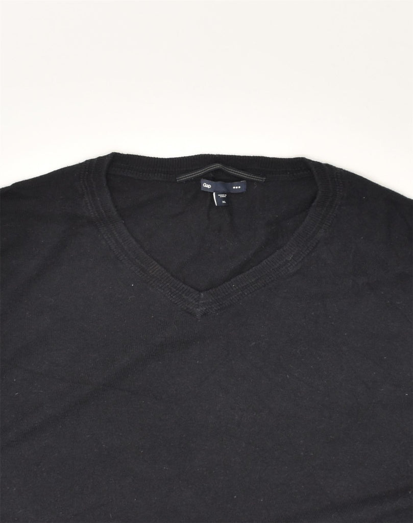 GAP Mens V-Neck Jumper Sweater XL Black Cotton | Vintage Gap | Thrift | Second-Hand Gap | Used Clothing | Messina Hembry 