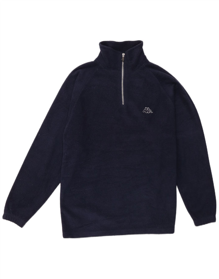 Kappa Mens Zip Neck Fleece Jumper Small Navy Blue Polyester