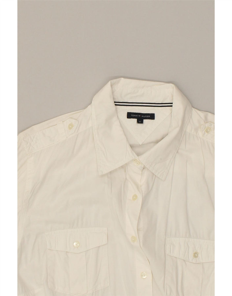 TOMMY HILFIGER Womens Shirt US 12 Large White Cotton | Vintage Tommy Hilfiger | Thrift | Second-Hand Tommy Hilfiger | Used Clothing | Messina Hembry 