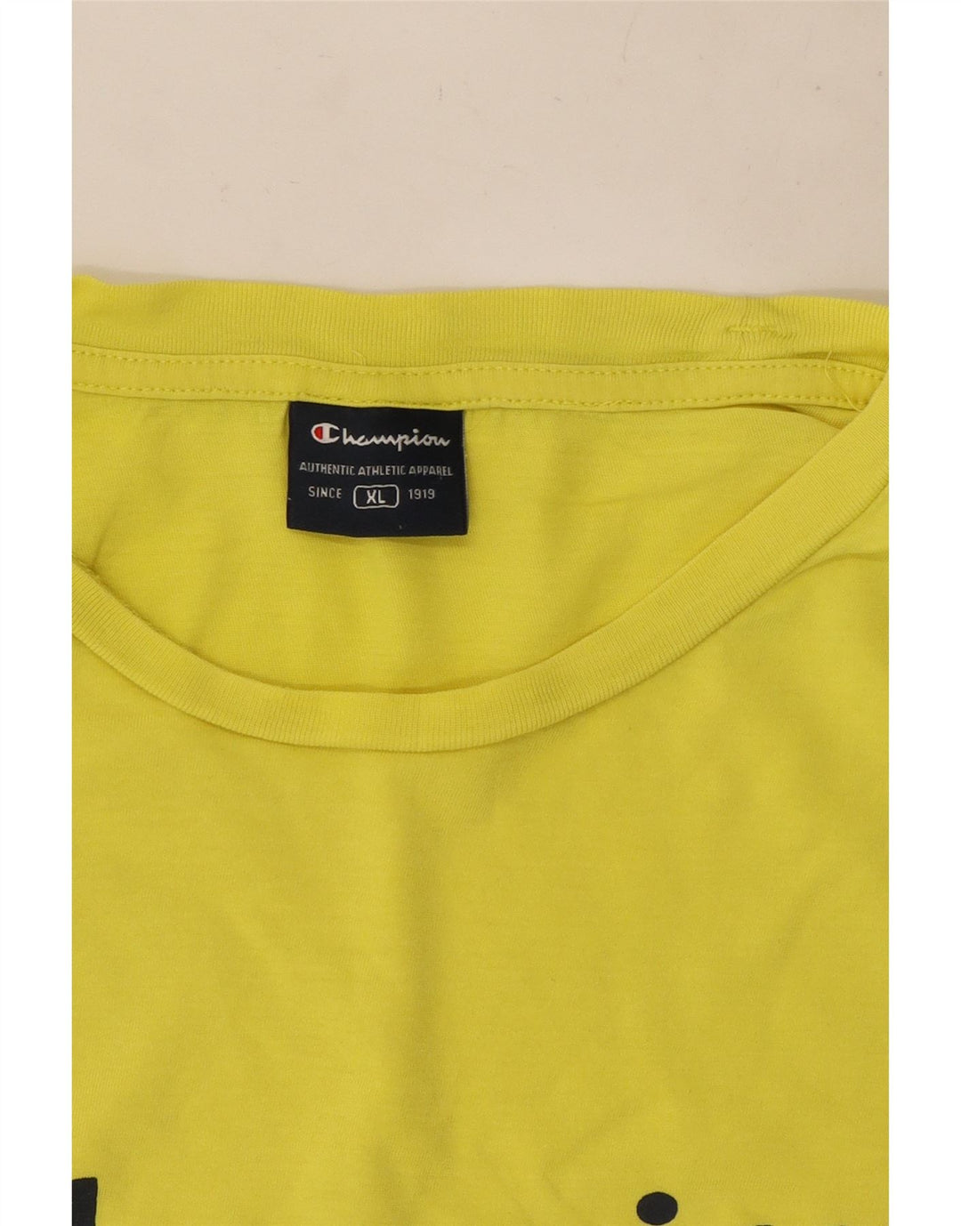 Champion Mens Graphic T-Shirt Top XL Yellow