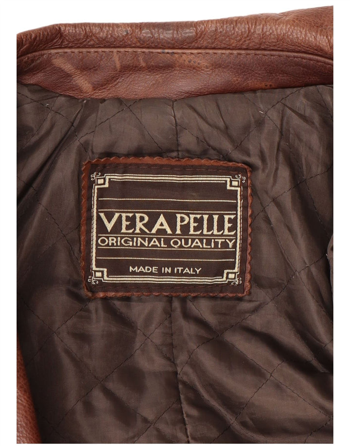 Vintage Mens Leather Jacket UK 38 Medium Brown Leather