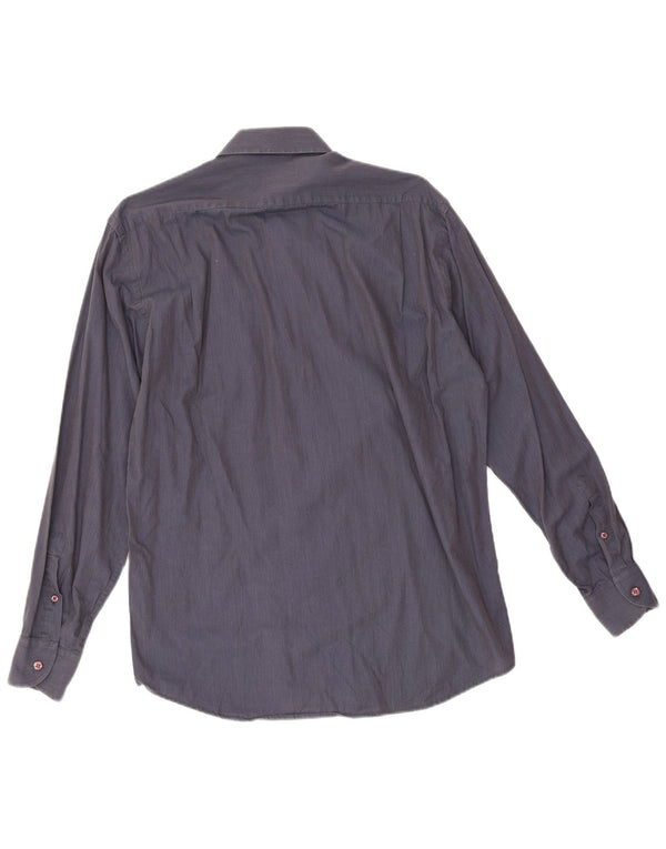 Gianfranco Ferre Mens Shirt Size 39 15 1/2 Medium Navy Blue Cotton