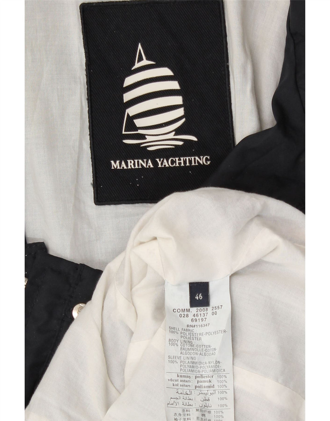Marina Yachting Womens Hooded Utility Jacket IT 46 Large Navy Blue