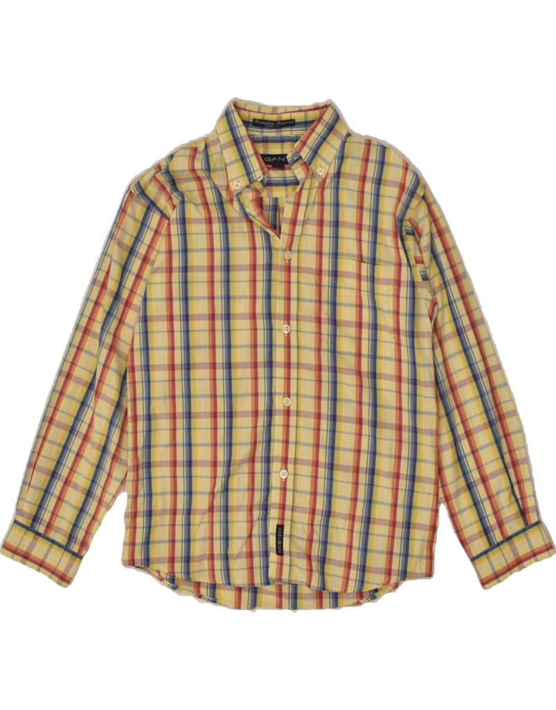 GANT Boys Hampton Fit Shirt 9-10 Years Large  Yellow Check | Vintage Gant | Thrift | Second-Hand Gant | Used Clothing | Messina Hembry 