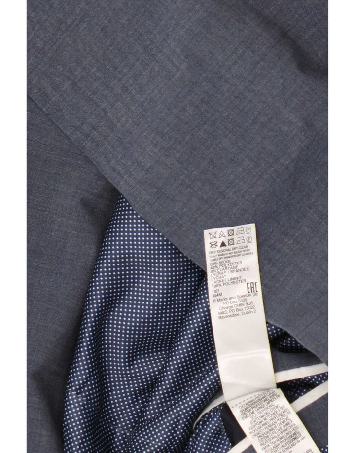 Marks & Spencer Mens 2 Button Blazer Jacket UK 46 3XL Blue Wool