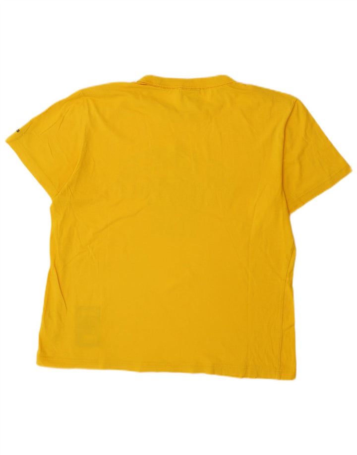 ADIDAS Mens Graphic T-Shirt Top Large Yellow Cotton