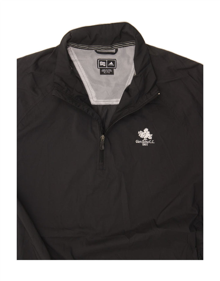 ADIDAS Mens Zip Neck Pullover Tracksuit Top XL Black Polyester Vintage Adidas and Second-Hand Adidas from Messina Hembry 