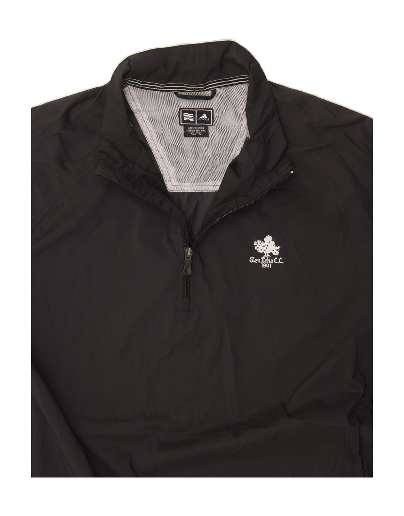 ADIDAS Mens Zip Neck Pullover Tracksuit Top XL Black Polyester Vintage Adidas and Second-Hand Adidas from Messina Hembry 