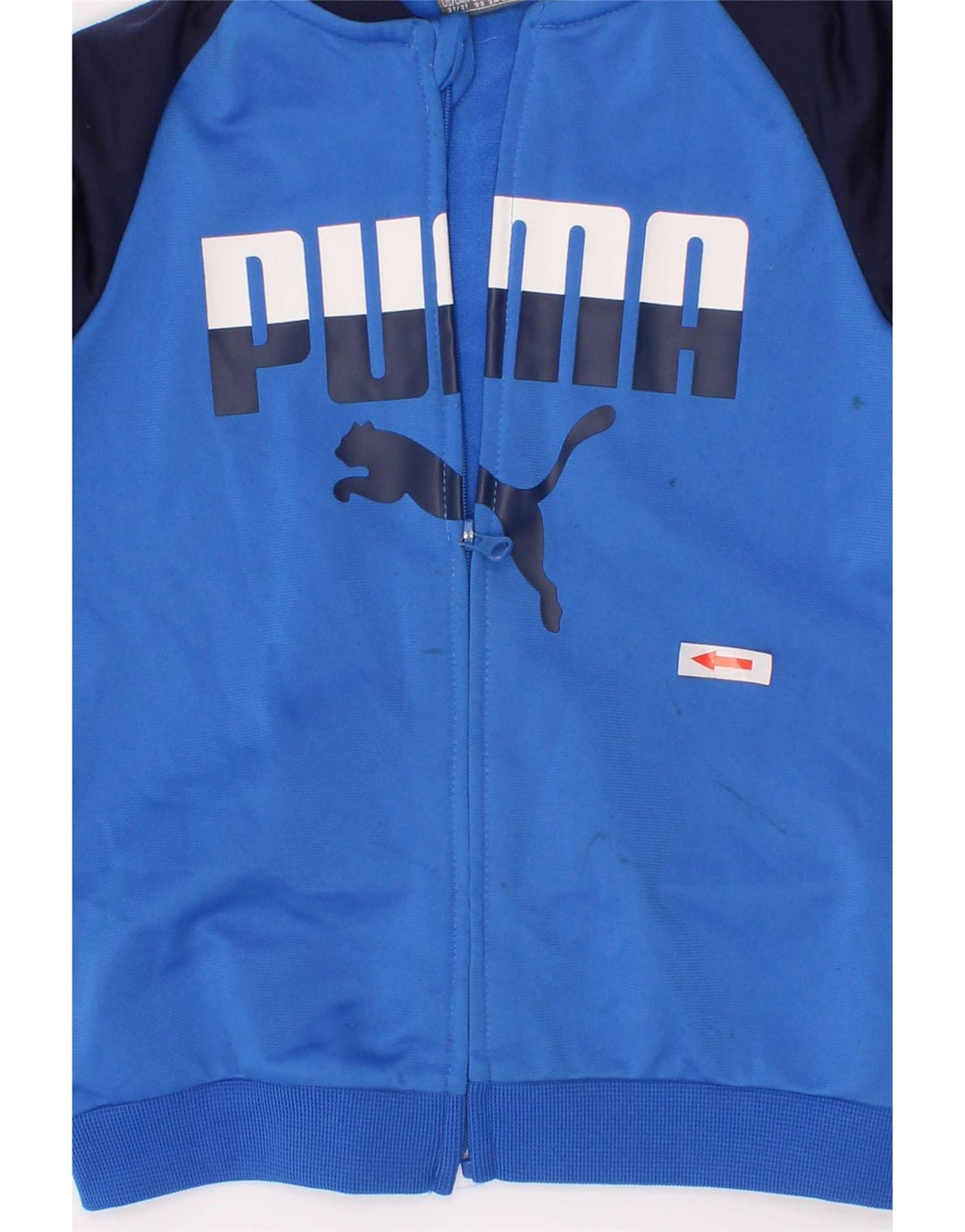 Puma Boys Graphic Tracksuit Top Jacket 2-3 Years Blue Colourblock Polyester