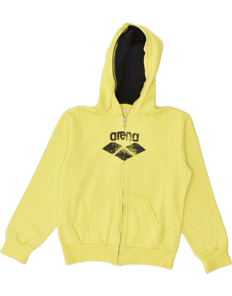 ARENA Boys Zip Hoodie Sweater 9-10 Years Yellow Cotton | Vintage Arena | Thrift | Second-Hand Arena | Used Clothing | Messina Hembry 