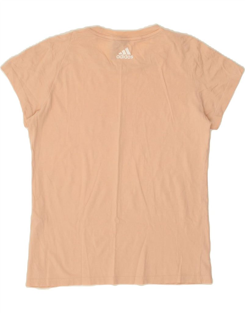 ADIDAS Womens Graphic T-Shirt Top UK 12/14 Medium  Beige | Vintage Adidas | Thrift | Second-Hand Adidas | Used Clothing | Messina Hembry 